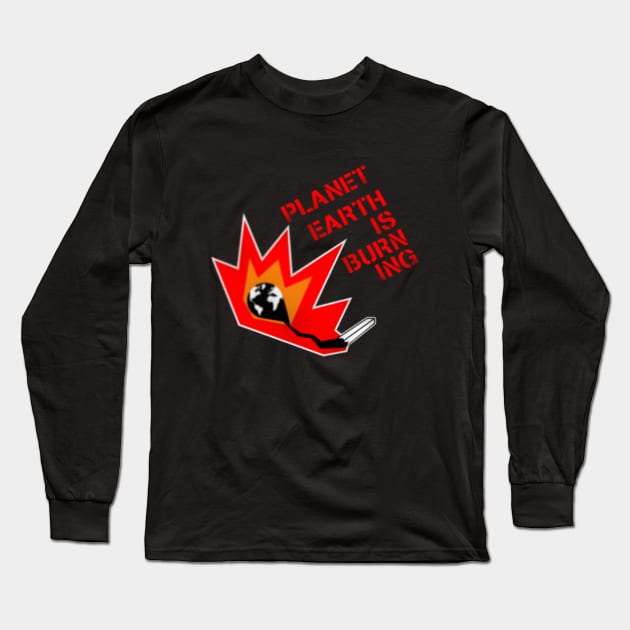 GLOBAL WARMING: planet earth is burning - spray Long Sleeve T-Shirt by bembureda